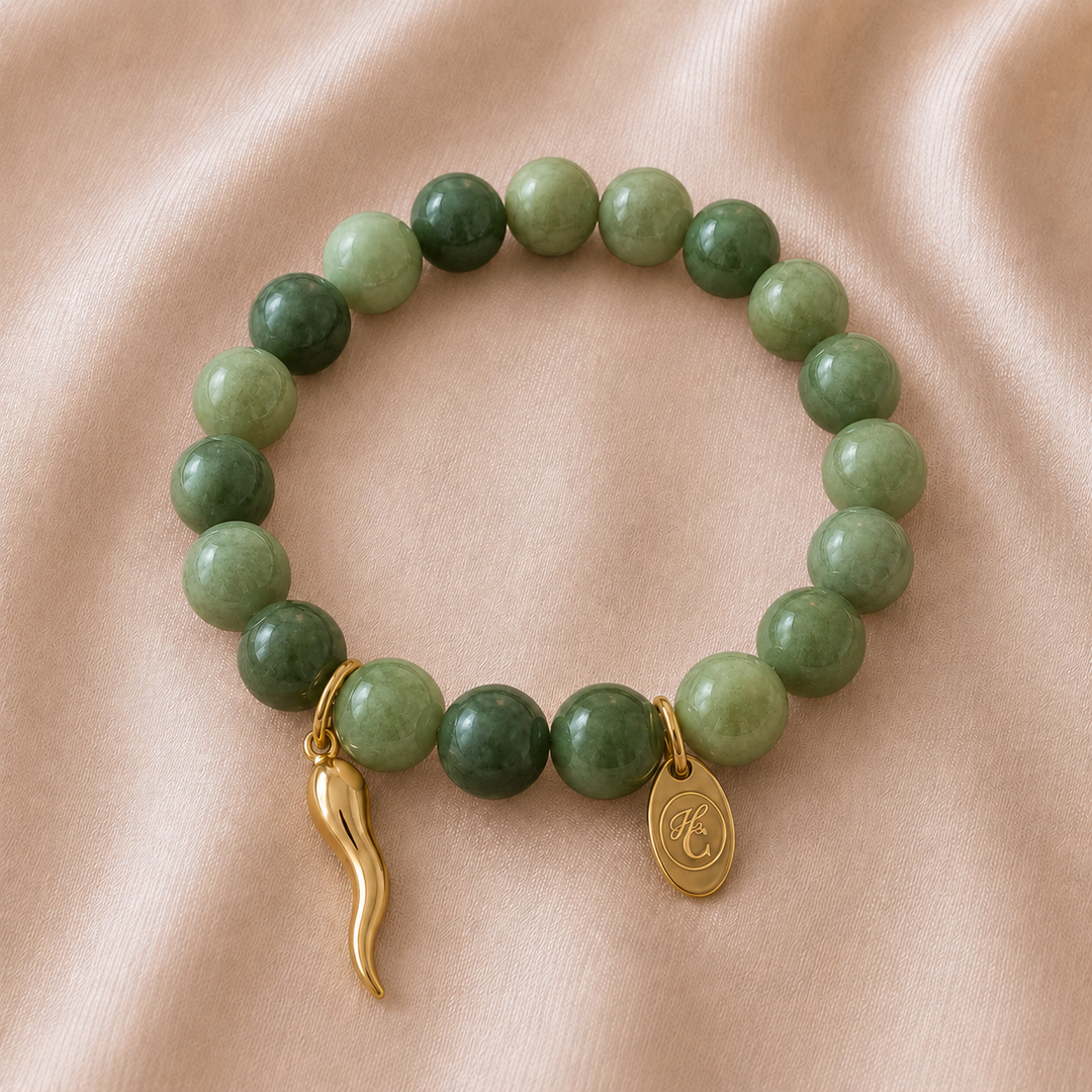 Beaded Charm Bracelet Green