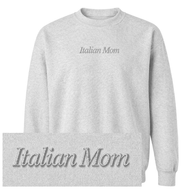 Italian Mom Embroidered Crewneck