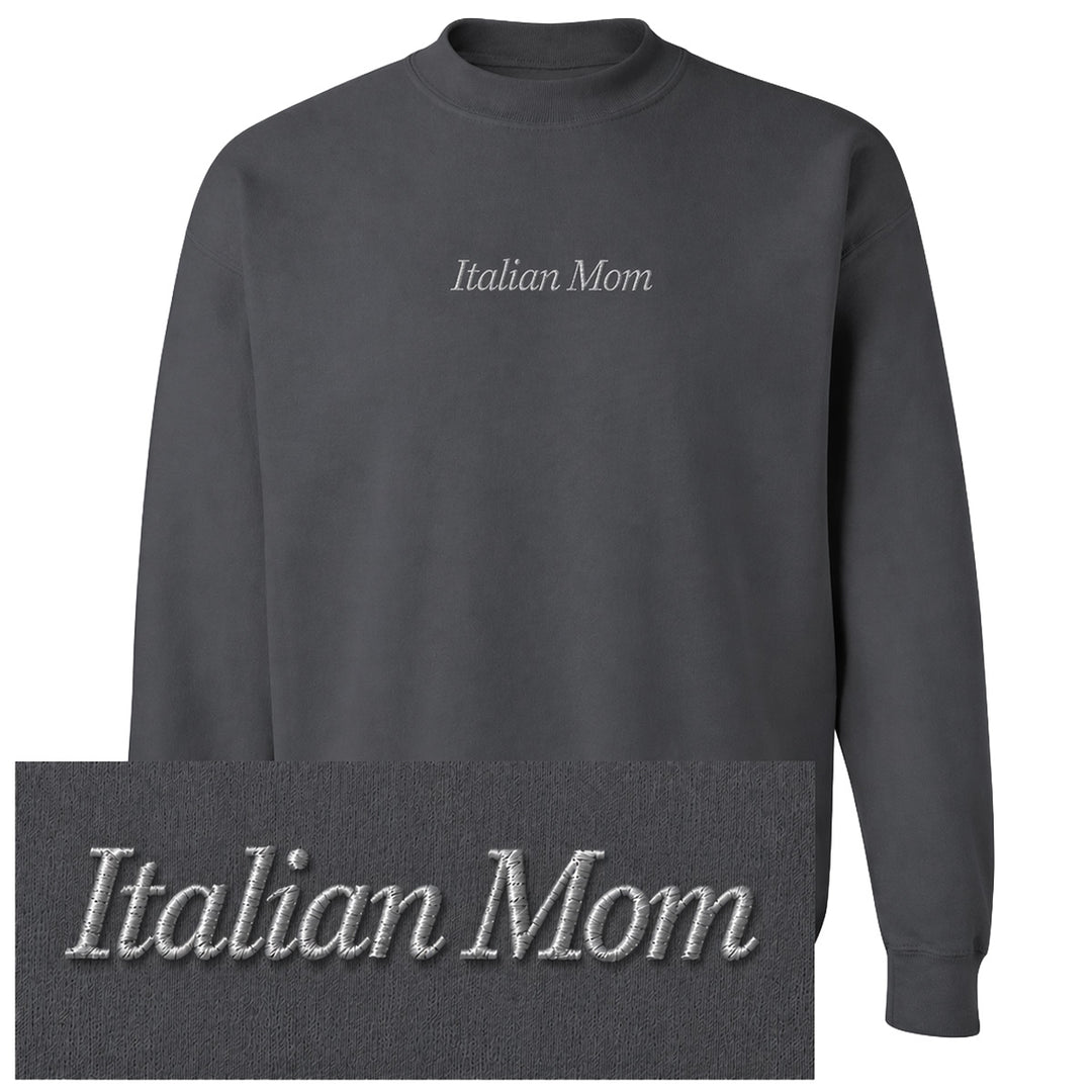 Italian Mom Embroidered Crewneck