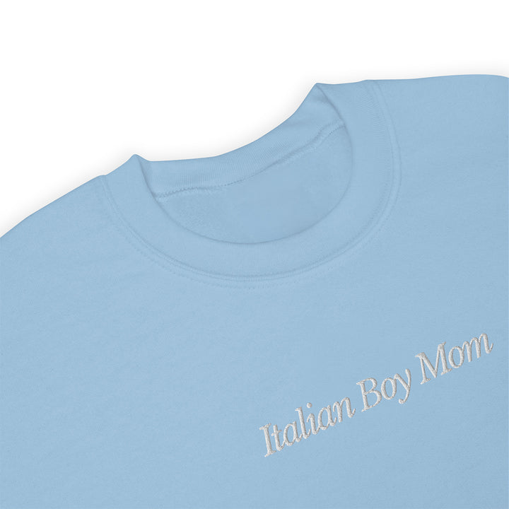 Italian Boy Mom Embroidered Crewneck